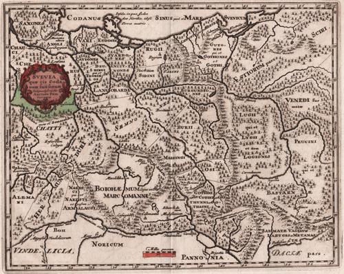 Svevia Swabia antique map 1697 cluverii 1697